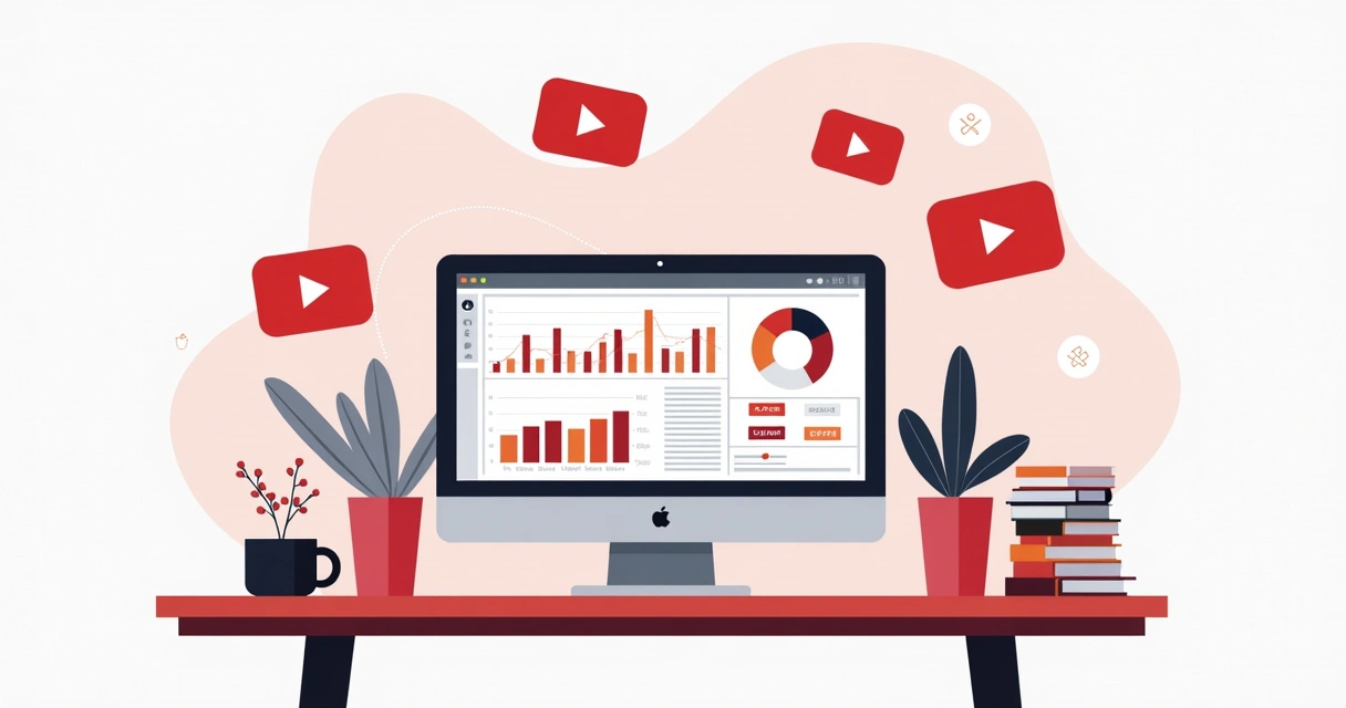 Painel do YouTube Studio mostrando gráficos de desempenho do canal 