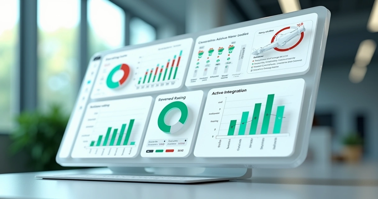 Dashboard de métricas de desempenho para SaaS em marketplace. 