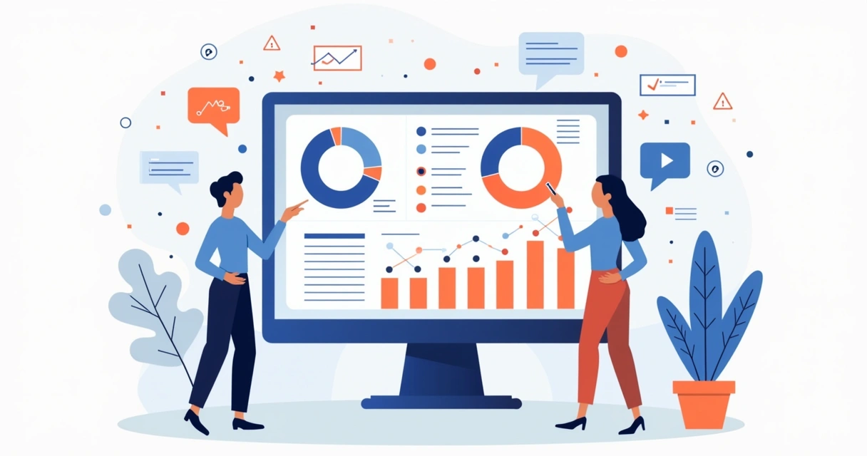 Painel digital com gráficos de ciclo de contratos, em azul e laranja