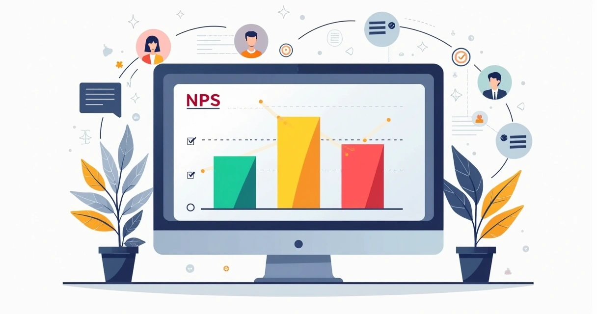 Dashboard NPS com indicadores de promotores, neutros e detratores 