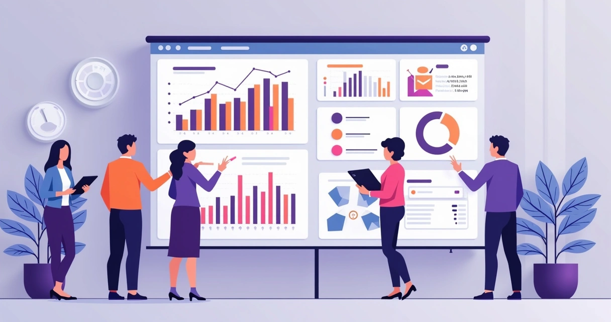 Tela com dashboards ilustrando dados de performance de parcerias e funis de vendas 