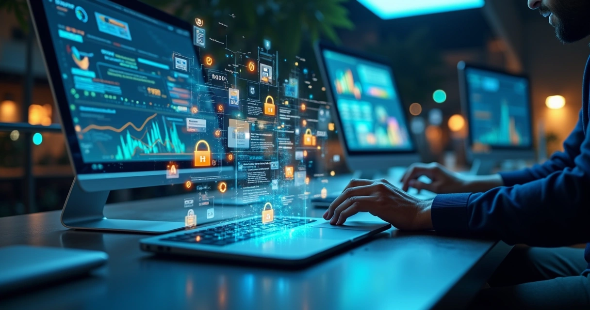 Data flow visualization connecting multiple digital platforms into unified analytics dashboard 