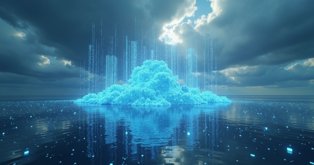 Digital representation of a data lake storing raw data from multiple sources in a cloud environment 