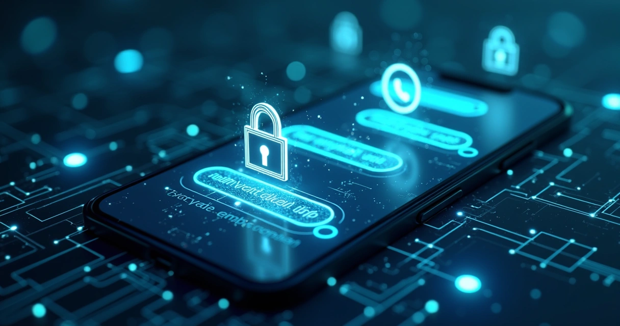 Interface mostrando proteção de dados e IA