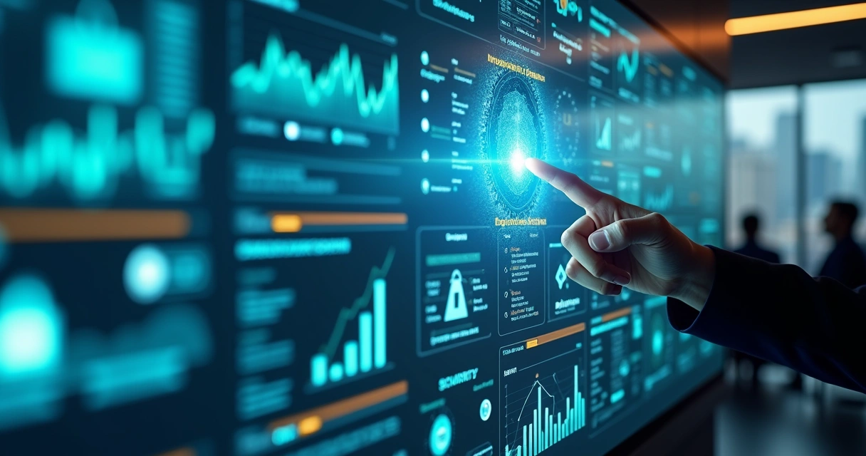 Cybersecurity dashboard showing data protection analytics 