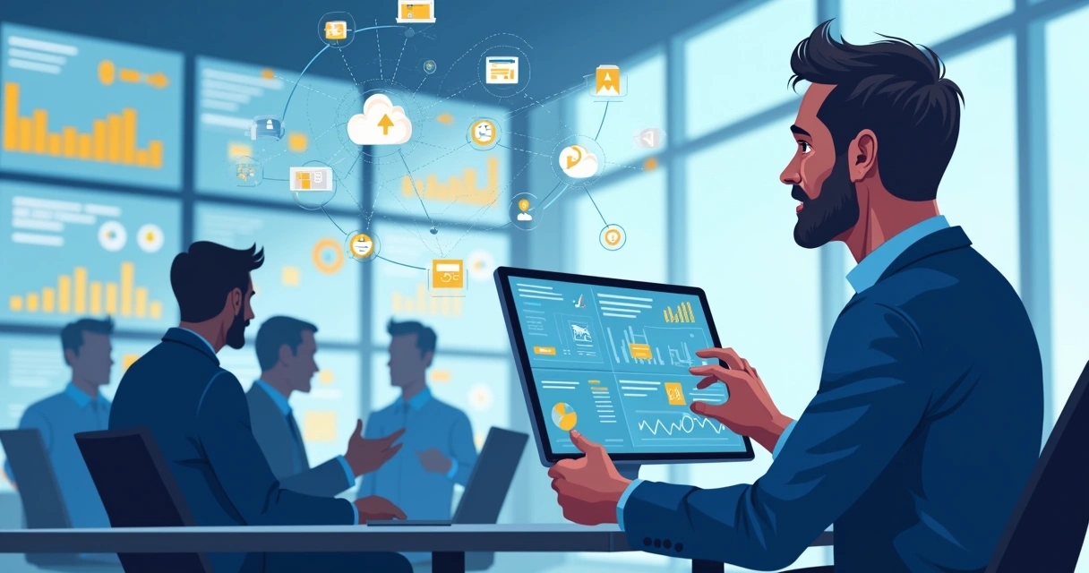 Gestor de TI avaliando integração de sistemas na empresa 