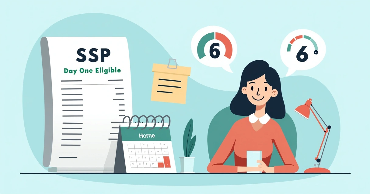 Chart on SSP changes and day-one payment for sick UK worker. 