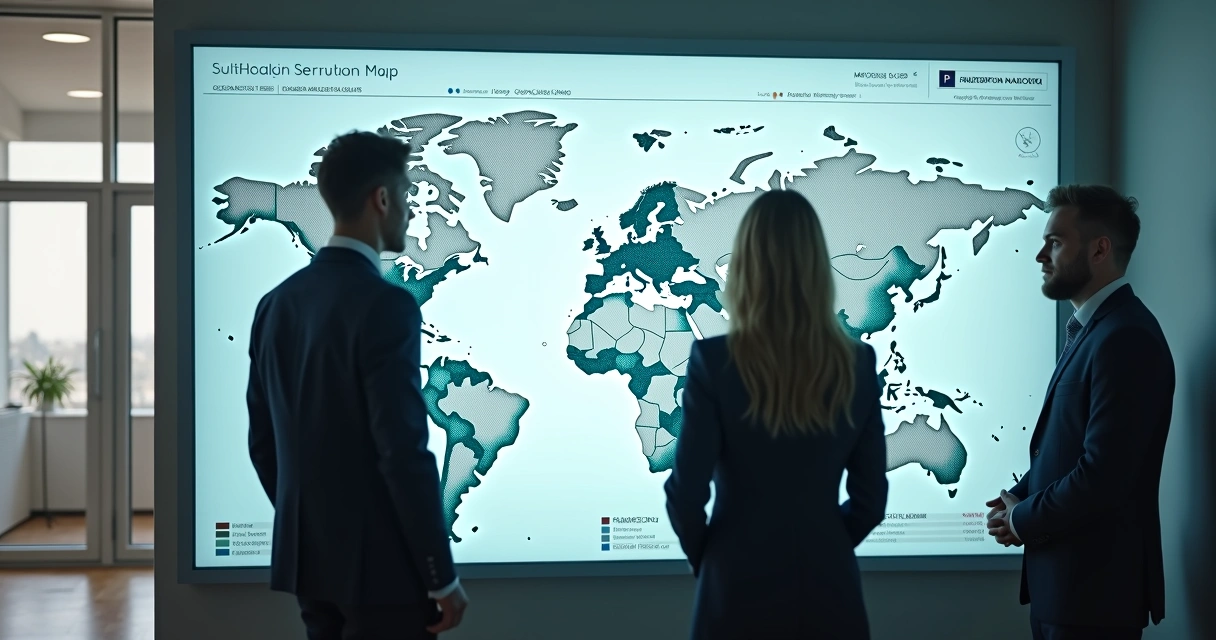 Investment team viewing sector map and deal sourcing signals