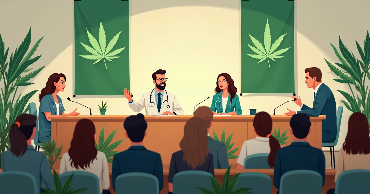 Debate sobre legalização da cannabis em auditório brasileiro 