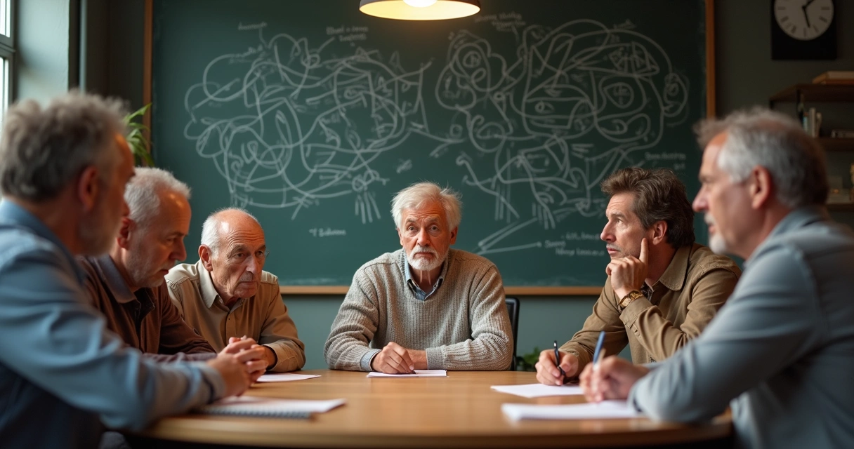 Personas dialogando en una mesa redonda, mostrando diferentes opiniones 