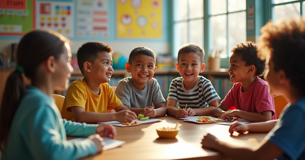 Alunos participando de roda de conversa na escola