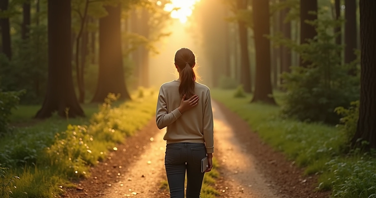 Pessoa escolhendo caminho com clareza e alinhamento interno 