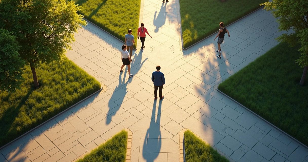 Pessoa escolhendo caminhos em uma encruzilhada