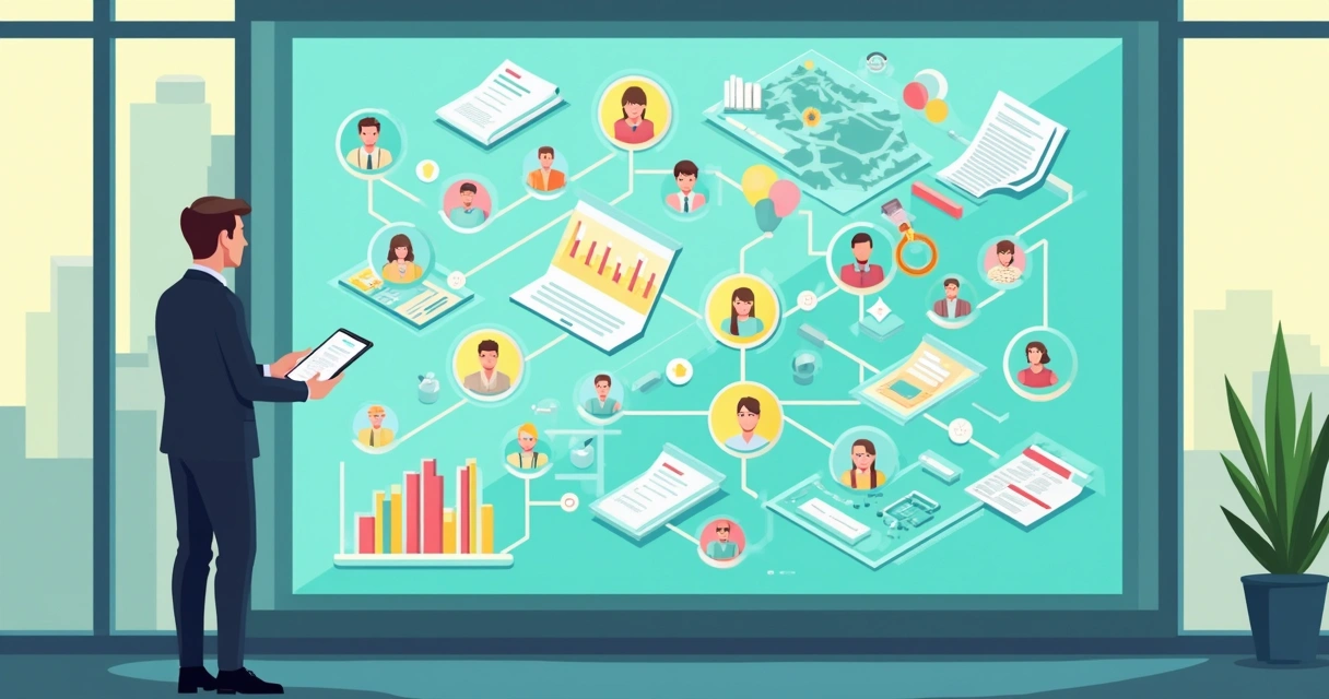 Gestor público analisando gráficos digitais em tela grande 