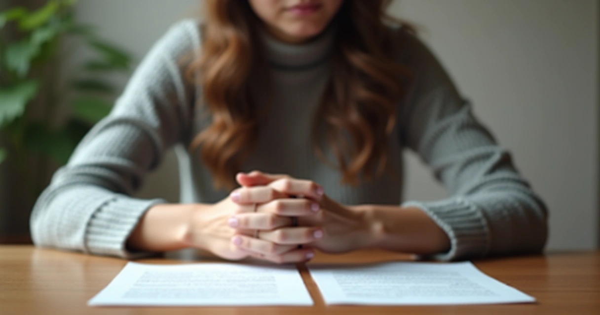 Pessoa sentada refletindo sobre uma decisão importante 