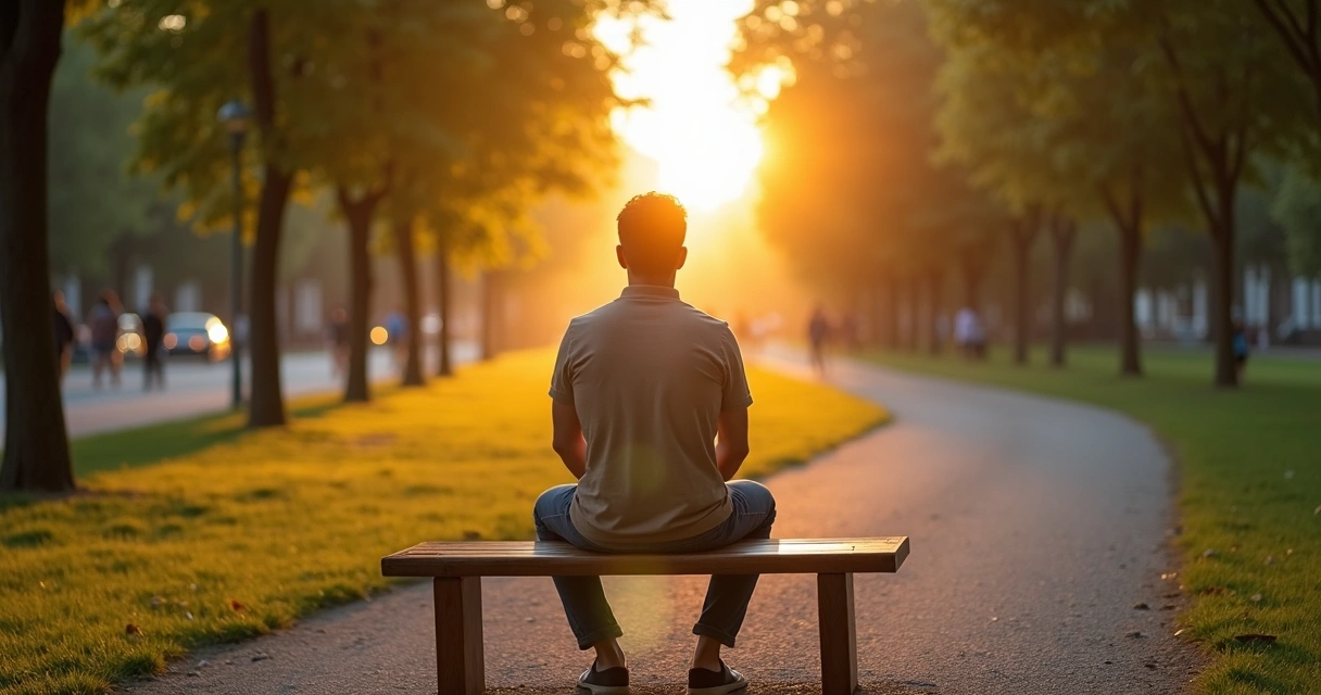 Pessoa diante de duas ruas tomando decisão com clareza e presença consciente 