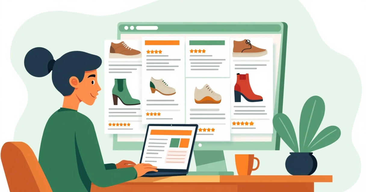 Cliente avaliando opções de compra em um site moderno 