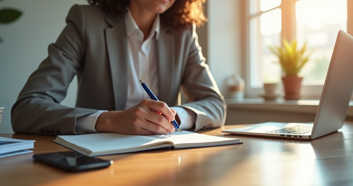 Pessoa refletindo sobre decisão ética com símbolos de certo e errado 