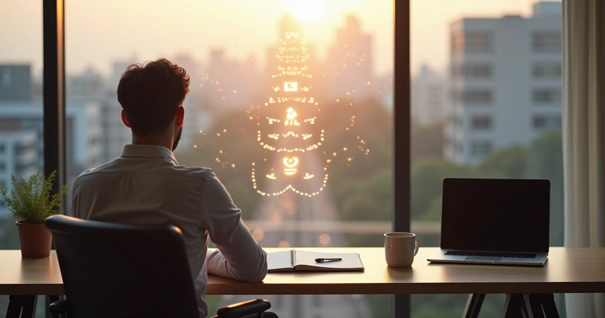 Pessoa refletindo sobre decisão ética diante de múltiplos caminhos 