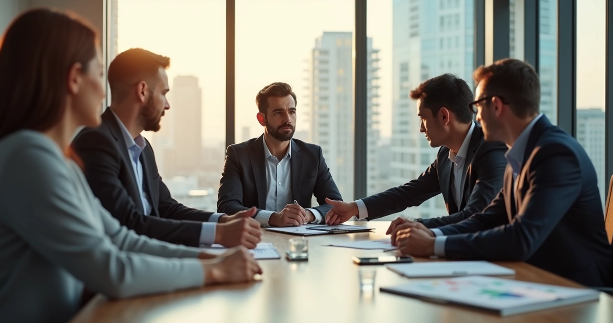 Profissional em reunião sob pressão mantendo postura ética 