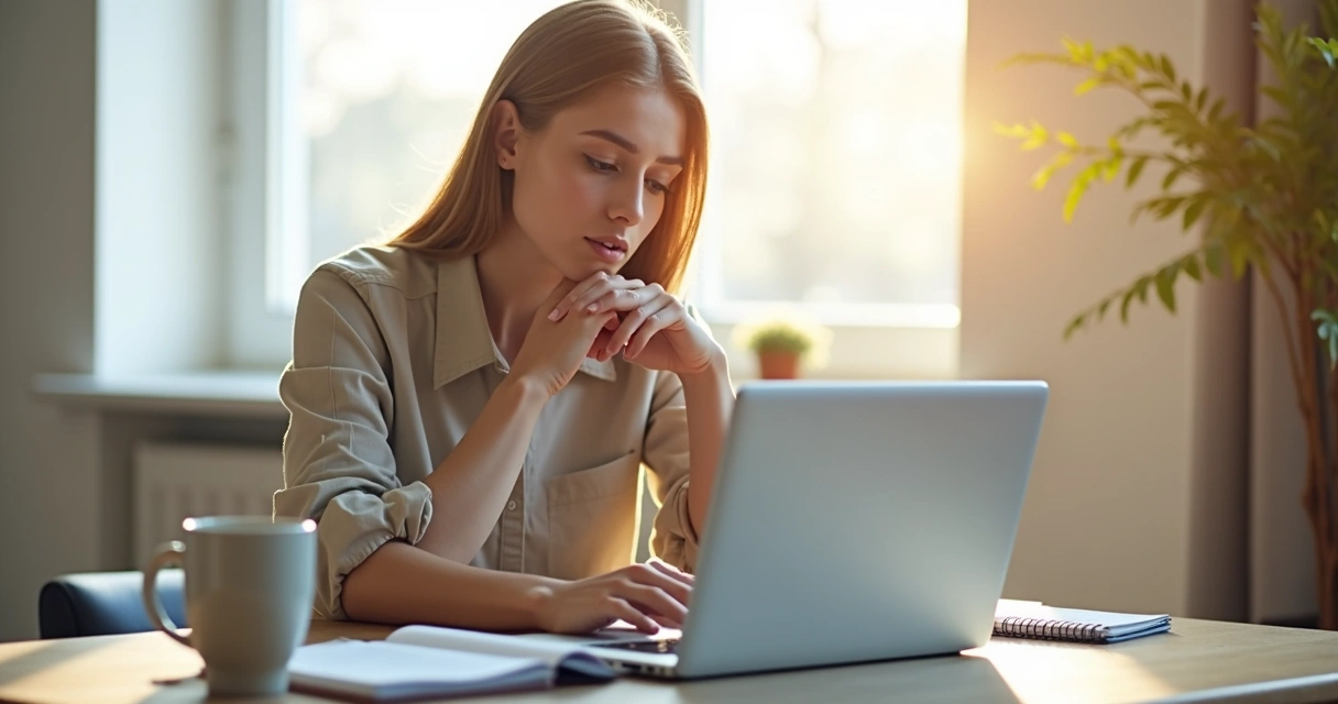 Pessoa refletindo antes de tomar decisão financeira 