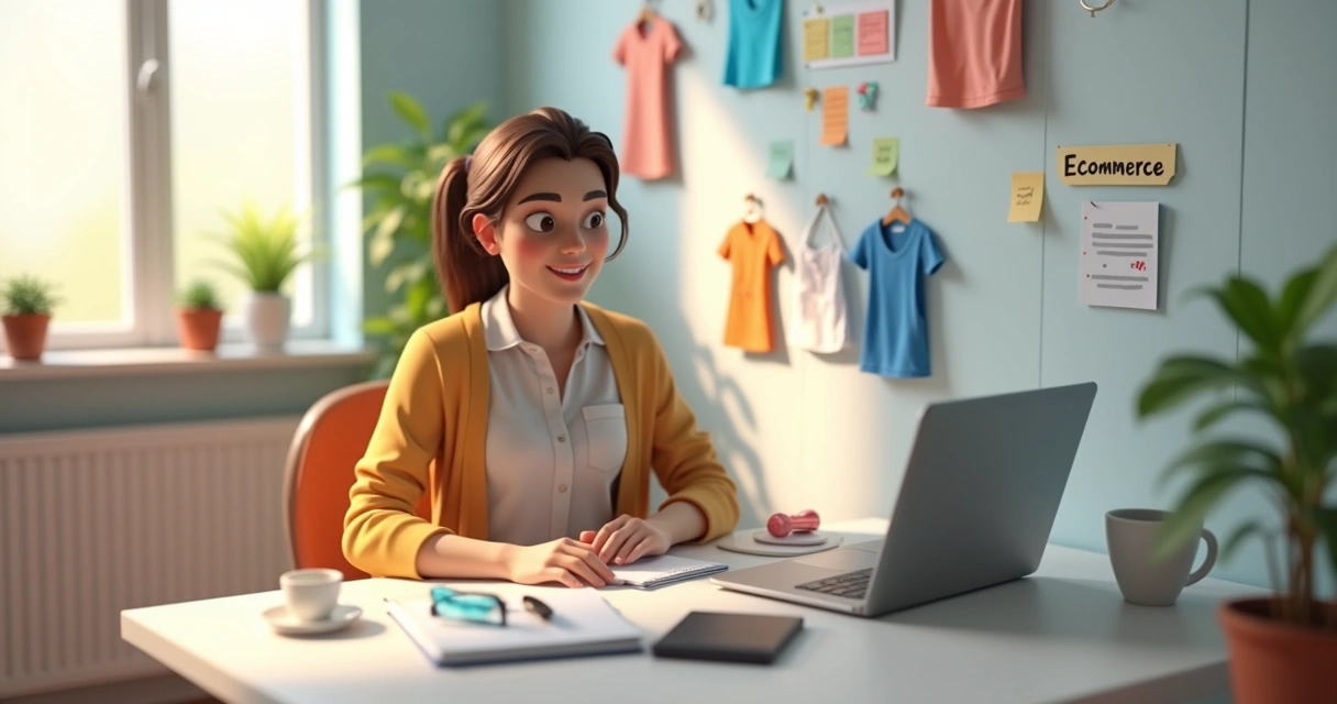 Empreendedor escolhendo entre diferentes produtos em uma mesa organizada 