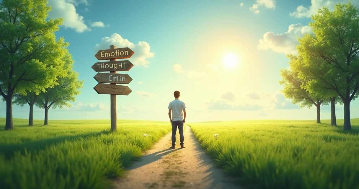 Person standing at a crossroads choosing a path representing alignment