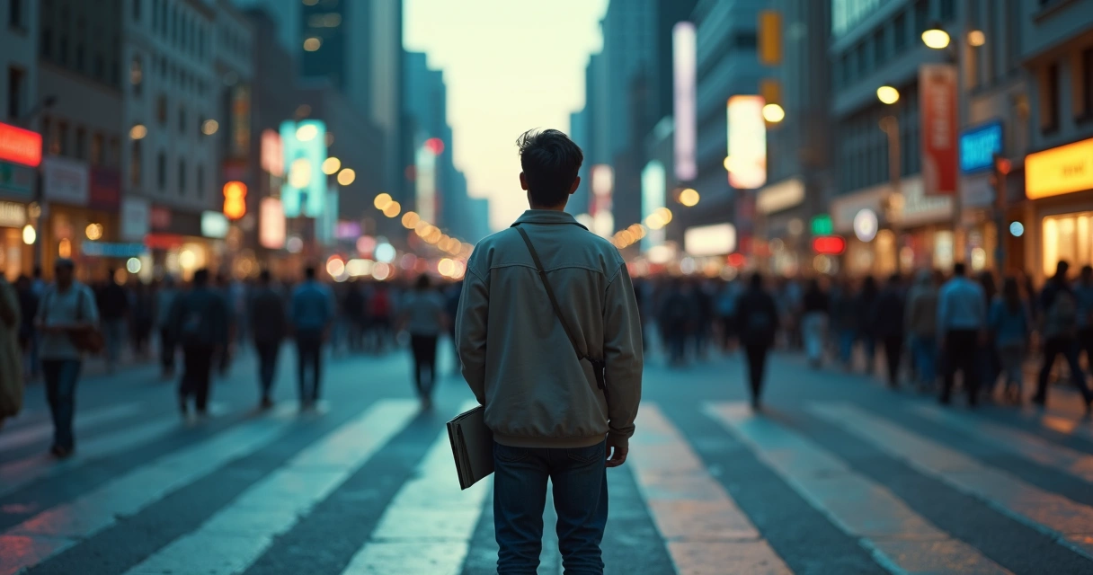 Persona reflexionando antes de tomar una decisión ética bajo presión social 