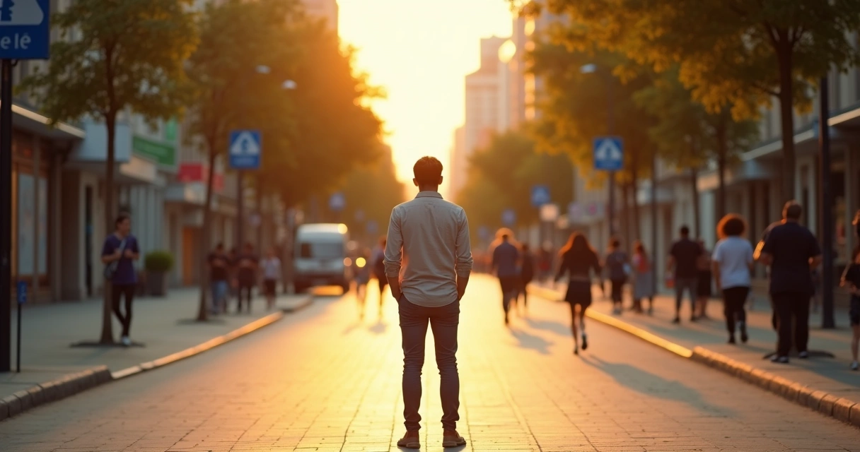 Persona eligiendo entre dos caminos que simbolizan decisiones éticas en la vida diaria 