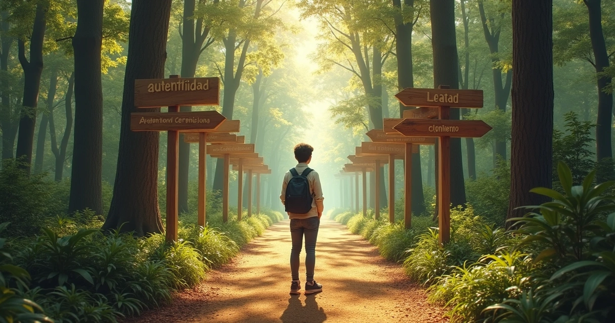 Encrucijada de caminos representando elecciones de vida 