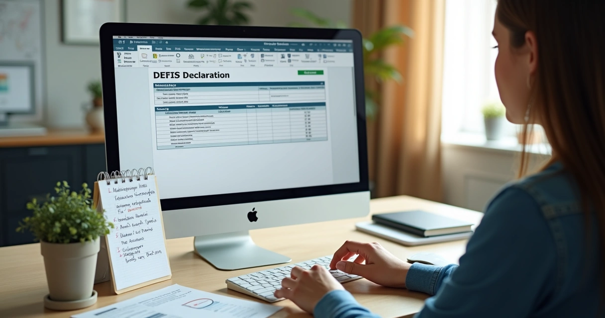 Pessoa preenchendo DEFIS do Simples Nacional no computador 