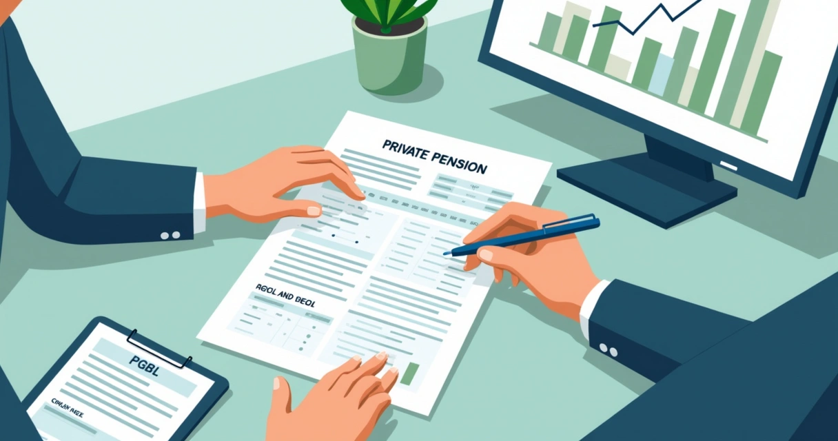 Pessoa preenchendo declaração de imposto de renda com previdência privada 