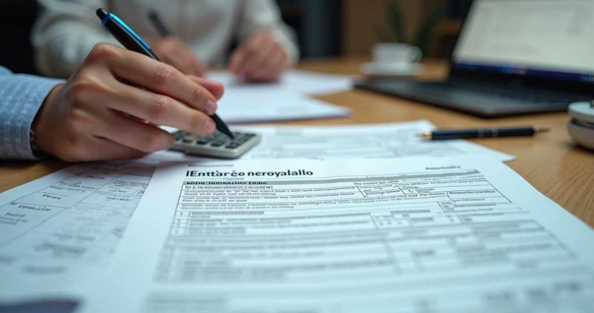 Pessoa preenchendo declaração de imposto de renda sobre doação internacional 