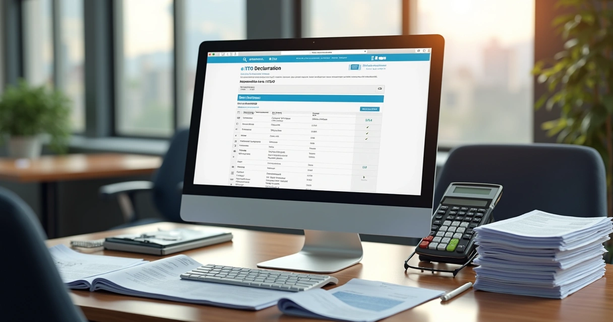 Comprovante de declaração ITCD-MG apresentado por um contador no computador 