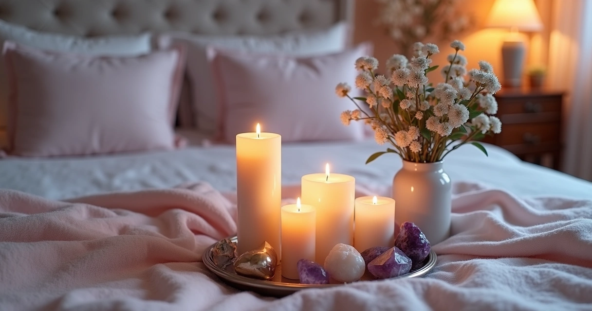 Decoração de altar oracular em ambiente feminino