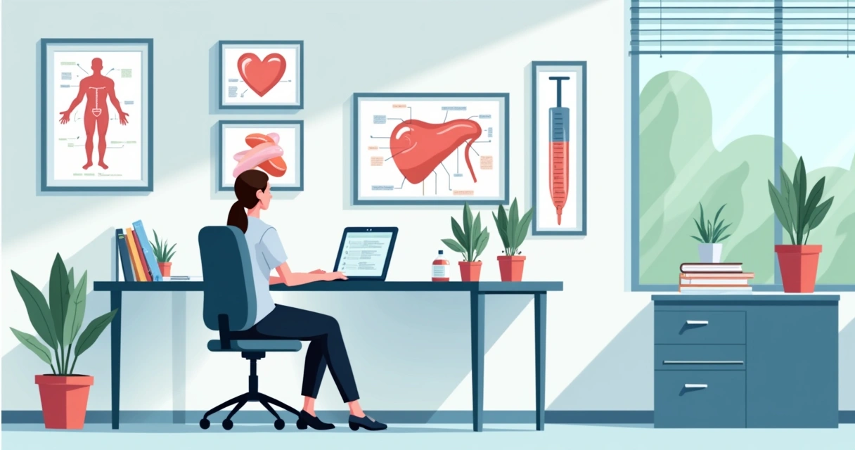 Objetos de decoração temáticos em consultório médico 