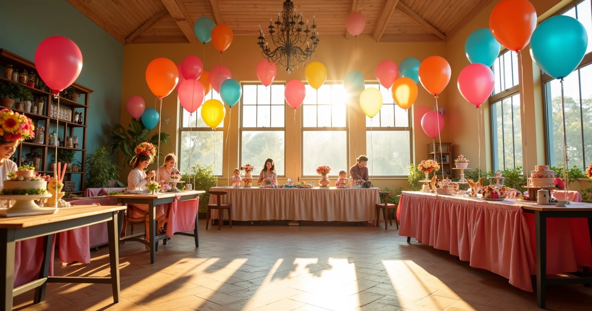 Decoração de festa infantil colorida em Orlando 