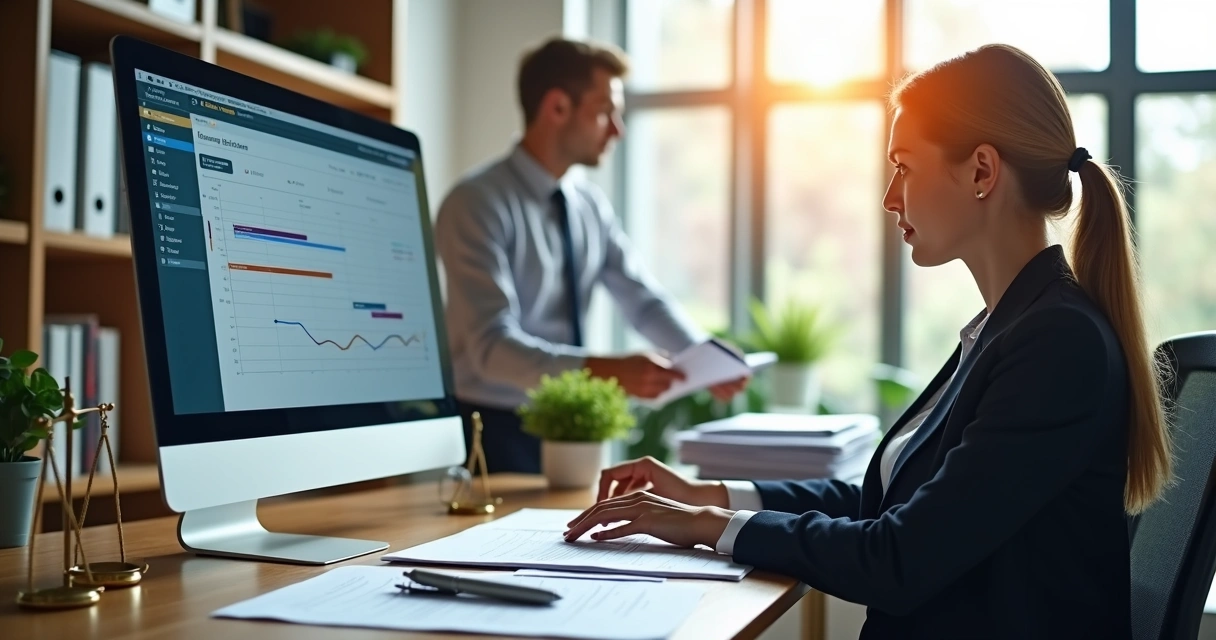 Advogado delegando tarefas em escritório de advocacia digital 