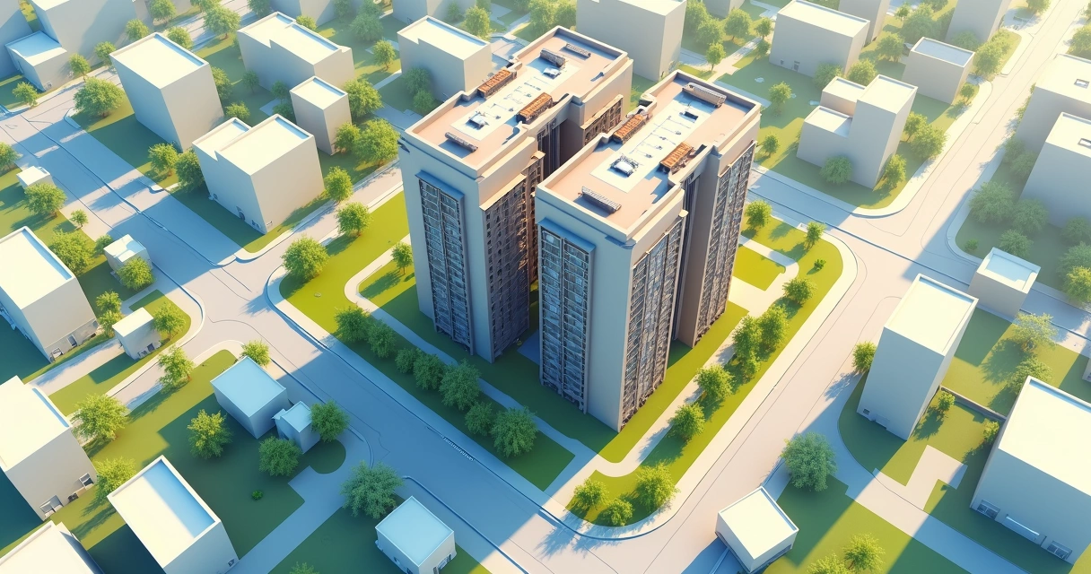 Mapa com área de influência de condomínio demarcada 