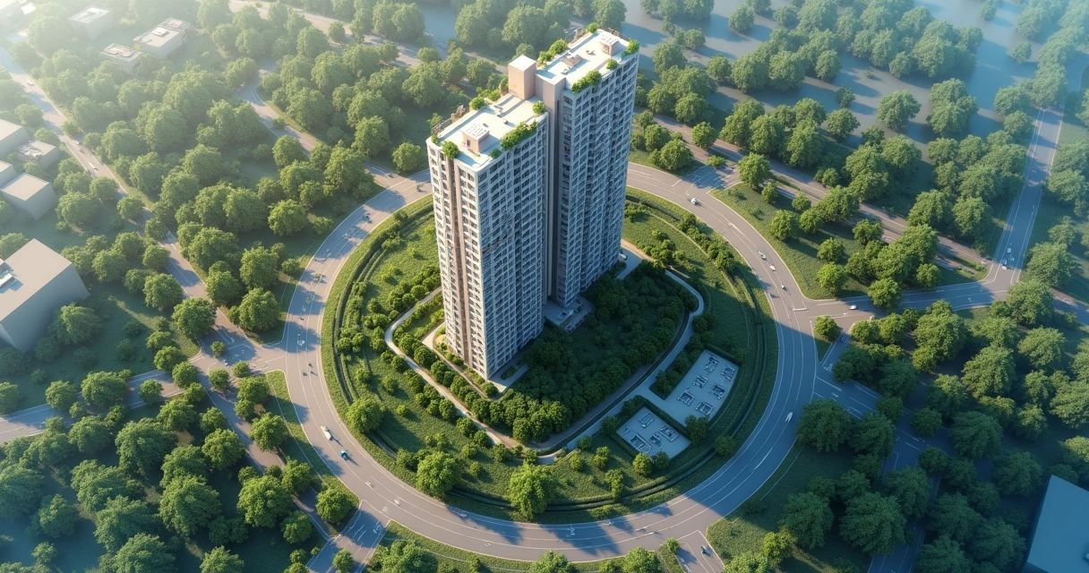 Mapa detalhado mostrando áreas de influência ambiental com delimitação de buffer e elementos urbanos e naturais 