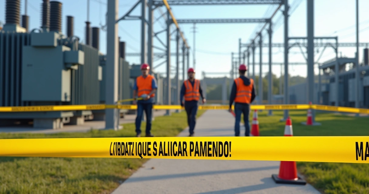 Delimitação de zona controlada com fita em área externa 