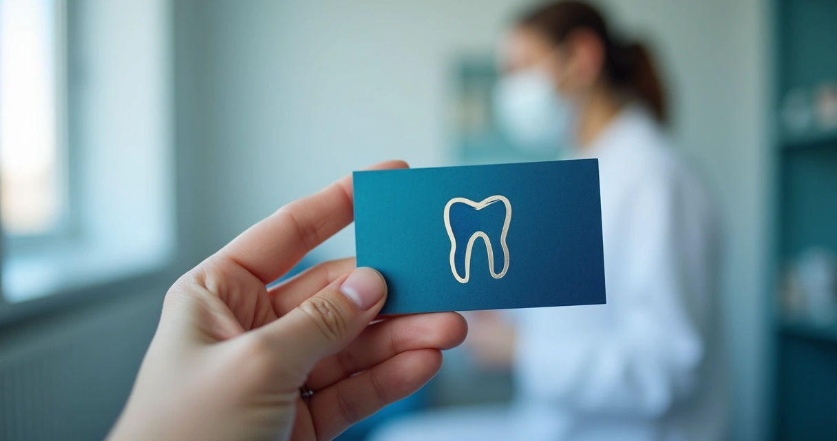 Cartão de visita de dentista com design diferenciado e logotipo elegante 
