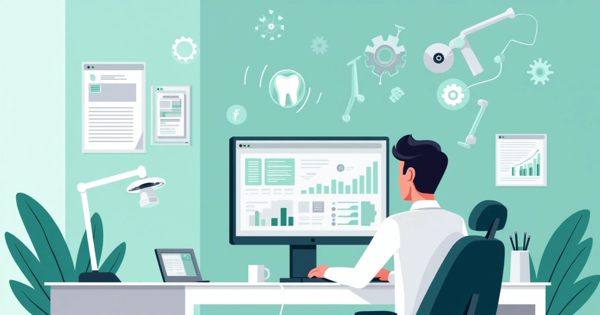 Dentista usando IA para criar conteúdos educativos para site 