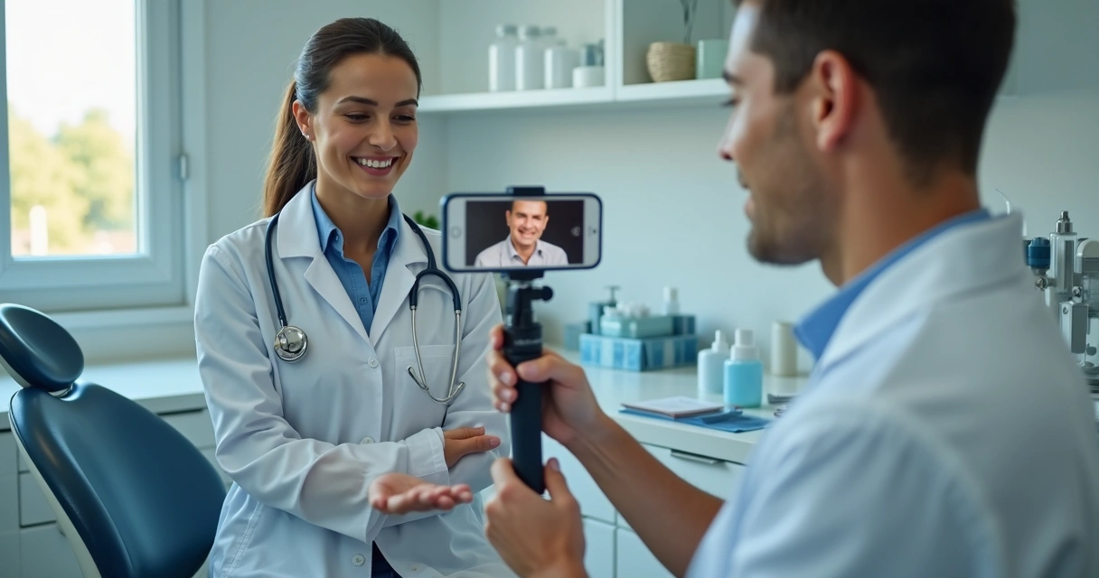 Dentista grava vídeo educativo sobre cuidados bucais 