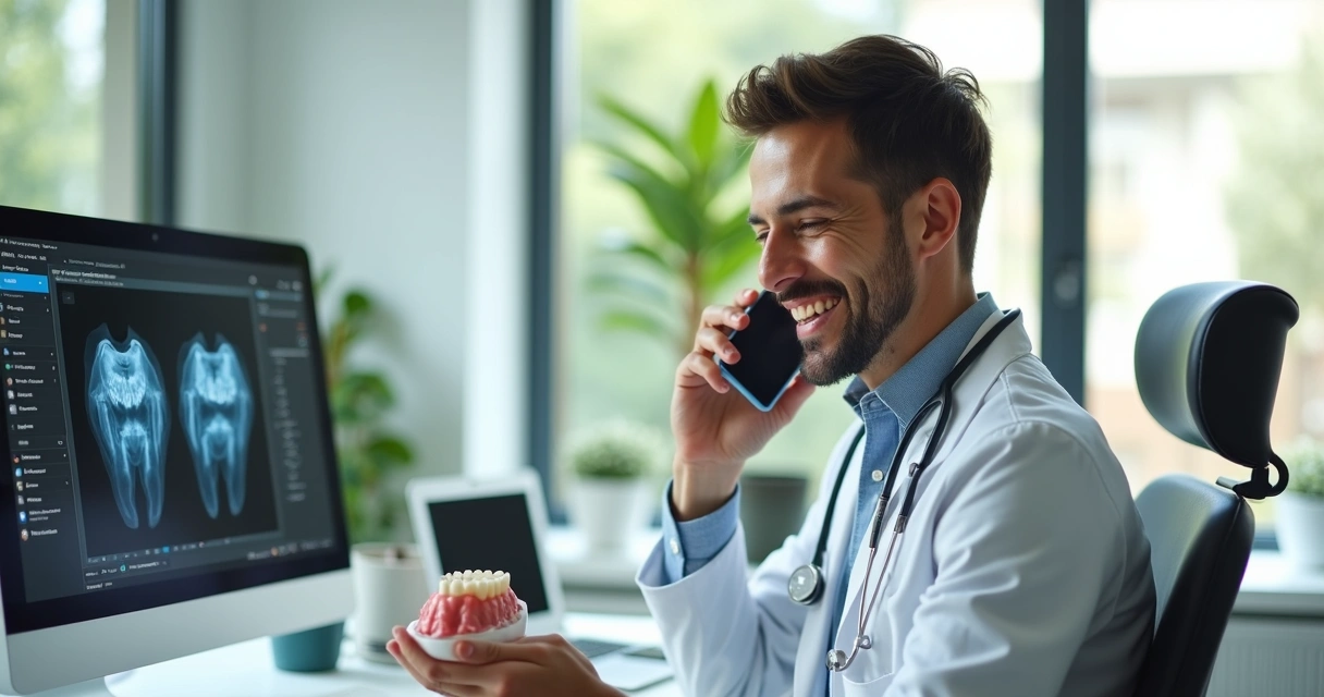 Dentista grava áudio explicativo para paciente no WhatsApp 