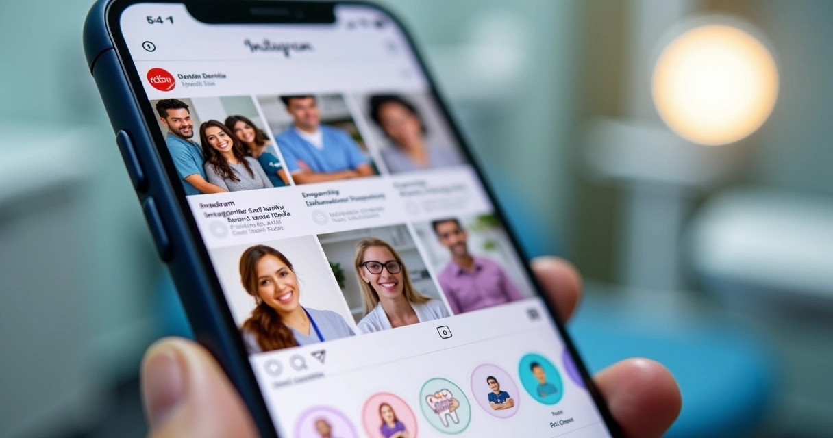 Perfil do Instagram de clínica odontológica com posts informativos 