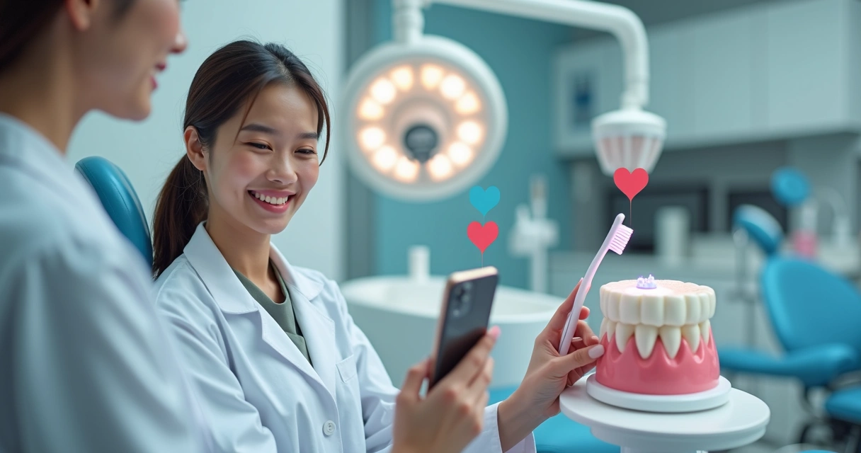 Dentista produzindo conteúdo para redes sociais 