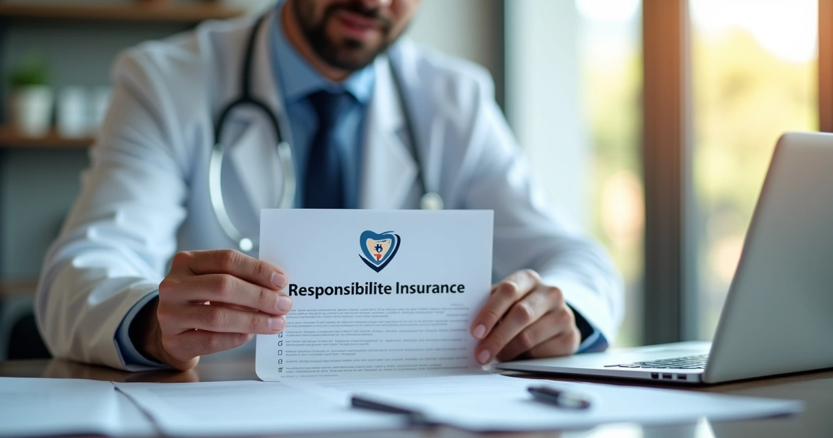 Dentista segurando contrato de seguro de responsabilidade civil 