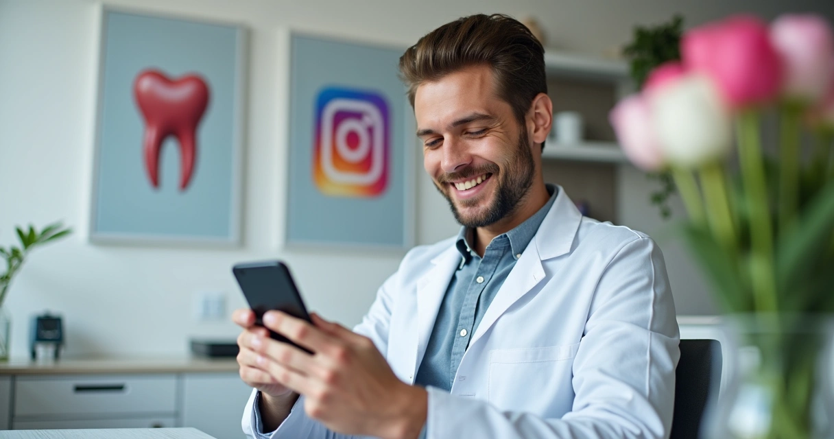 Dentista usa smartphone para atualizar redes sociais do consultório 