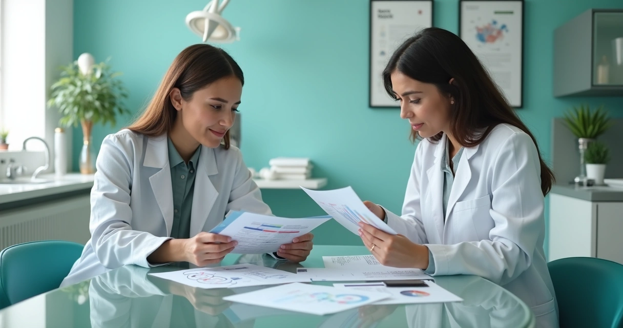 Dentista e agência discutindo estratégia de marketing da clínica 